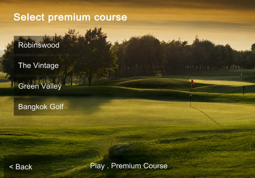 ONEPUTT course selection screen