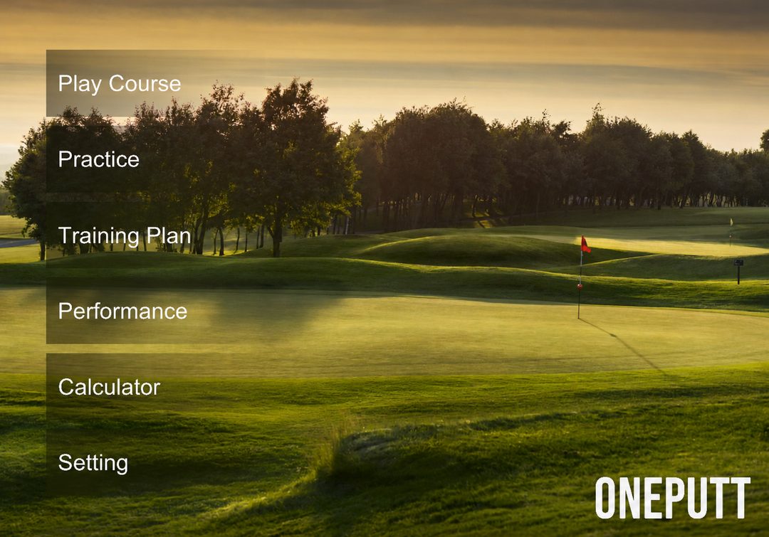 ONEPUTT app home screen with practice modes