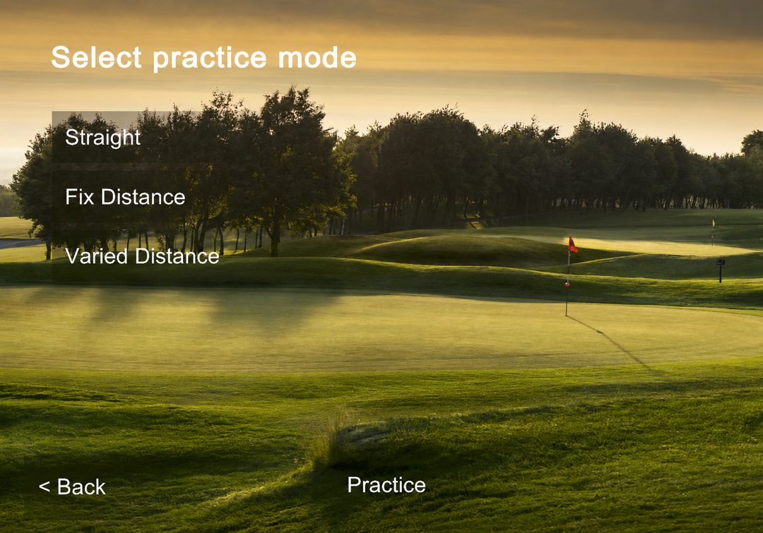 ONEPUTT Practice Mode screen